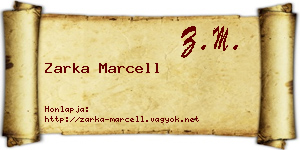 Zarka Marcell névjegykártya